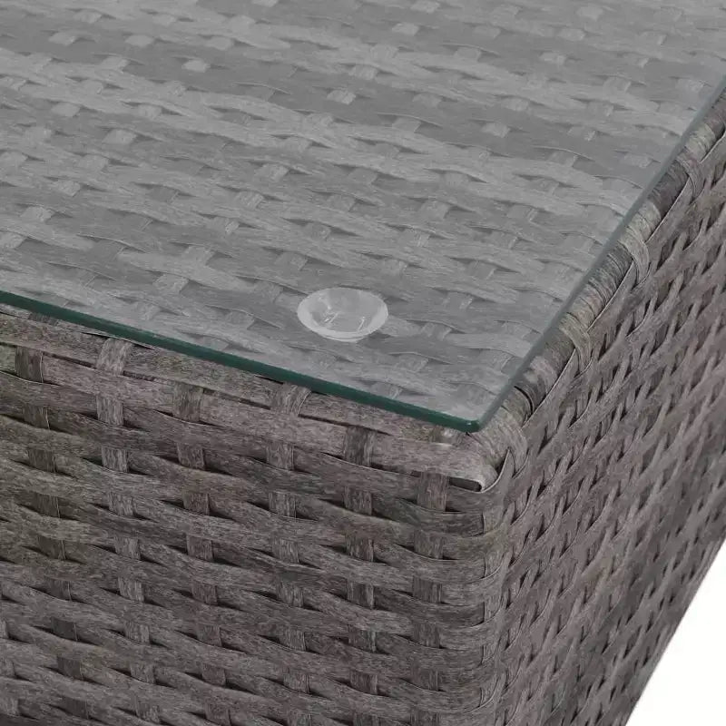 vidaXL Salotto da Giardino - Set Divano Sezionale a 6 Pezzi in Polyrattan Grigio con Tavolino e Pouf - Comoda Seduta da Esterno con Cuscini