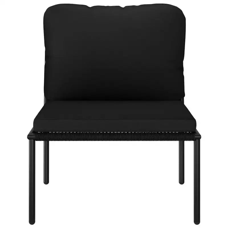 vidaXL Set da Salotto da Esterno a 6 Pezzi con Cuscini - Set di Mobili Modulari Neri in PVC con Telaio in Acciaio - Ideale per Giardino, Patio e Spazi Esterni