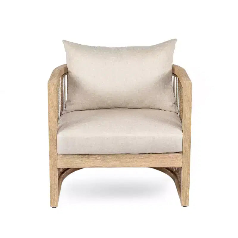 Christopher Knight Home Capheny Salotto da esterno boho 3 pezzi in legno di acacia e corda intrecciata con tavolino laterale in cemento leggero