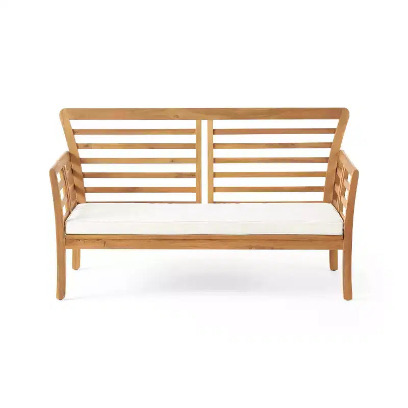 GDFStudio Laurier Set da Salotto da Esterno a 4 Posti in Legno di Acacia con Cuscini