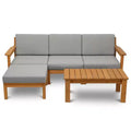 Karl Home Patio 5-Piece Wood Sectional Sofa Set