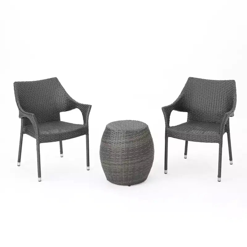 GDFStudio Orchard Set Salotto da Esterno in Vimini Impilabile a 3 Pezzi