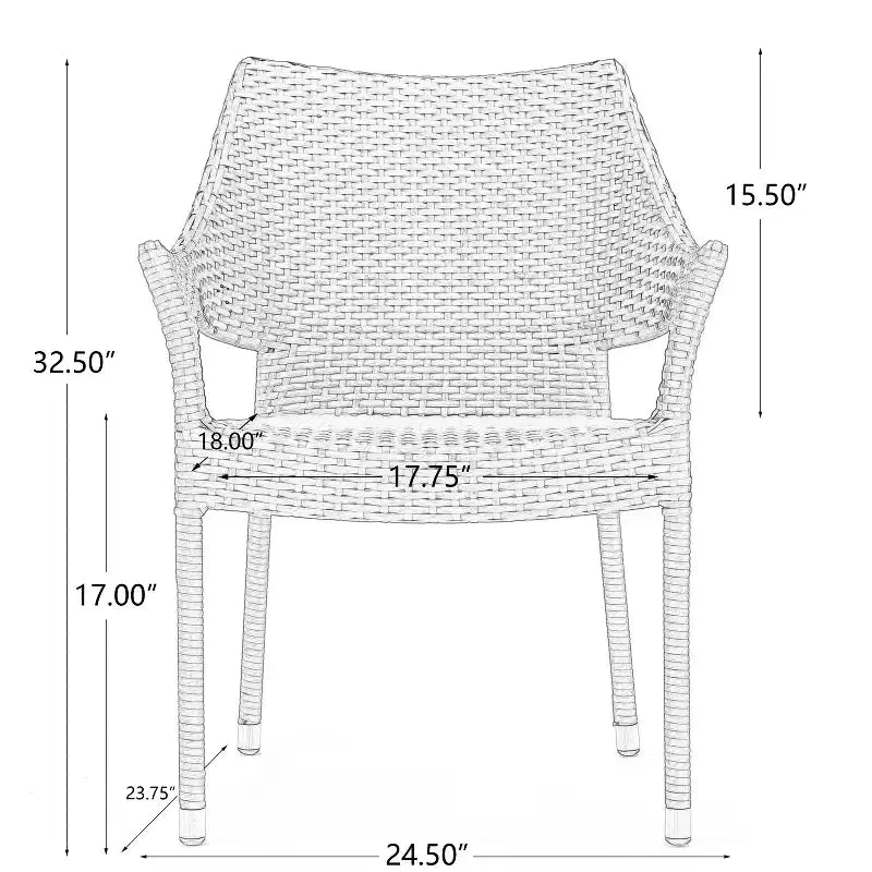 GDFStudio Orchard Set Salotto da Esterno in Vimini Impilabile a 3 Pezzi