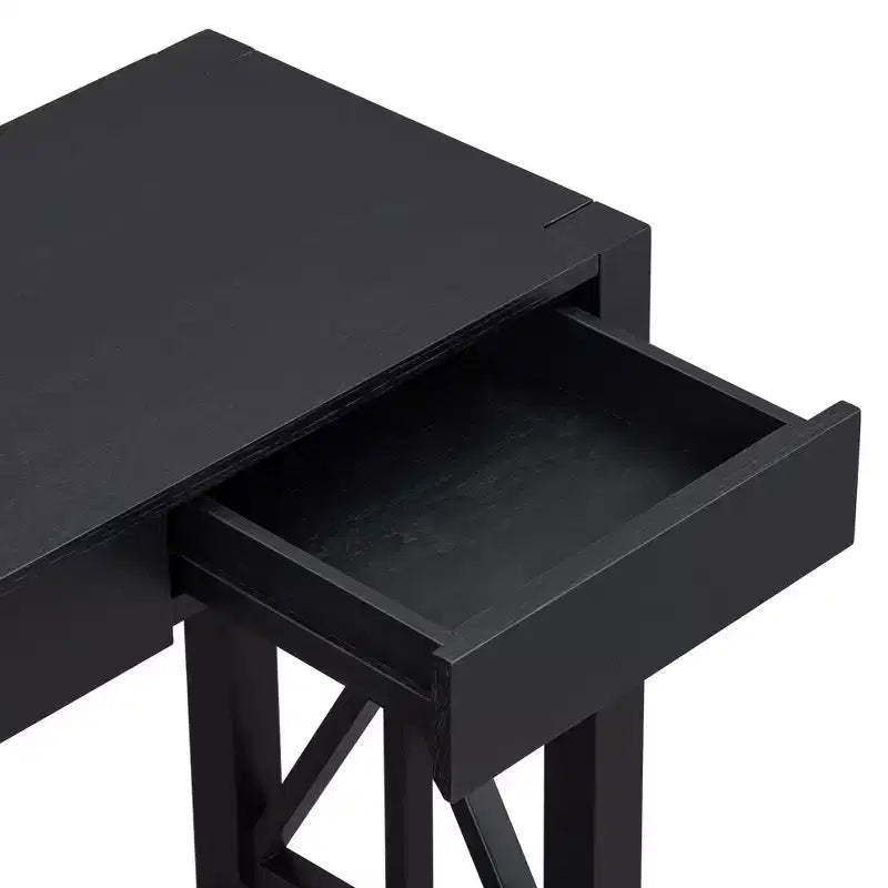 Tavolo Consolle Crisscross con 4 Cassetti, Beige / Nero / Grigio / Blu Scuro, 1 pezzo