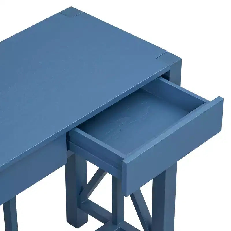 Tavolo Consolle Crisscross con 4 Cassetti, Beige / Nero / Grigio / Blu Scuro, 1 pezzo