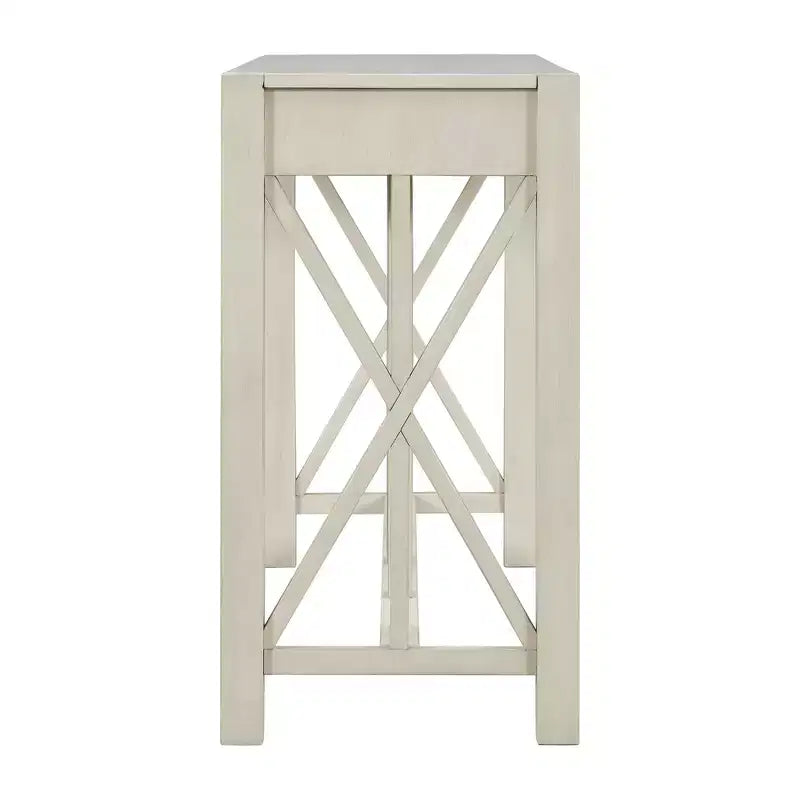 Tavolo Consolle Crisscross con 4 Cassetti, Beige / Nero / Grigio / Blu Scuro, 1 pezzo