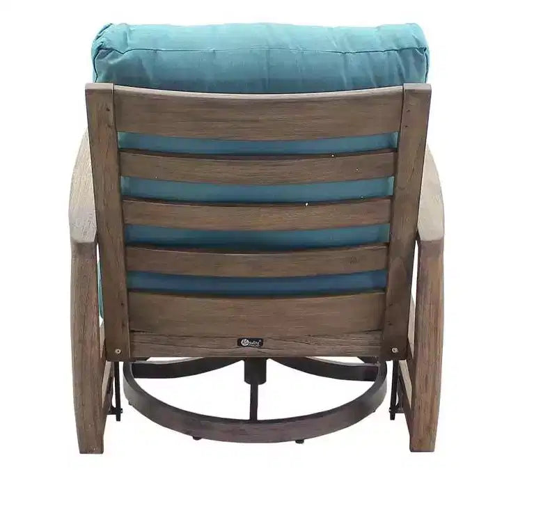 Set salotto da esterno 3 pezzi con movimento Courtyard Casual Avalon in Teak FSC include: Due Poltrone Girevoli e un Tavolino Quadrato