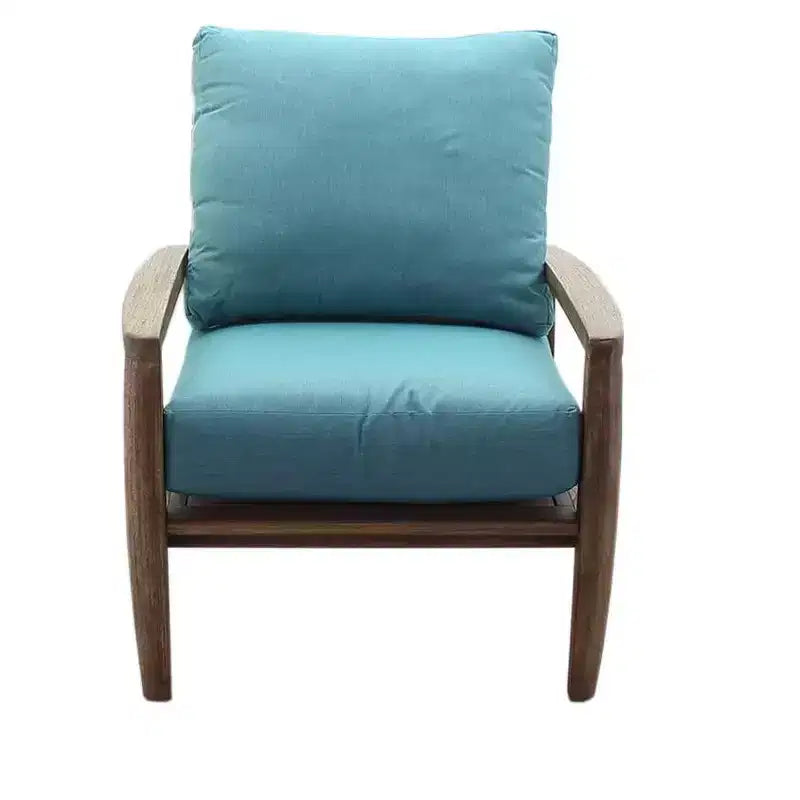 Set 2 pz di poltrona club e pouf Courtyard Casual Avalon in teak certificato FSC