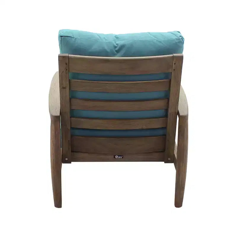 Set 2 pz di poltrona club e pouf Courtyard Casual Avalon in teak certificato FSC