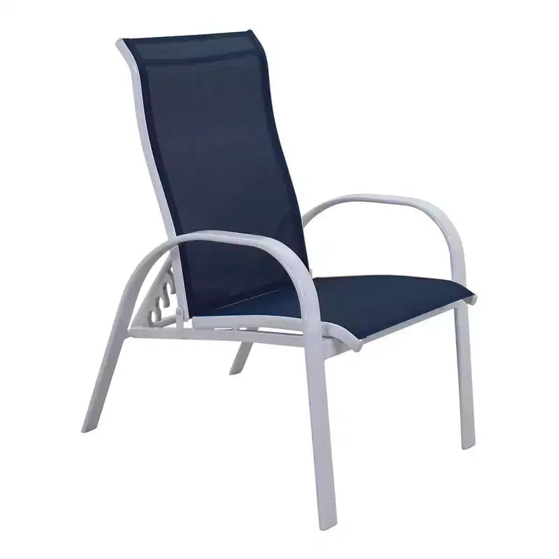 Set 5 pz con sedie reclinabili da esterno Courtyard Casual Santa Fe con poggiapiedi Comprende due sedie reclinabili in tessuto a rete e due poggiapiedi in tessuto a rete e un tavolino