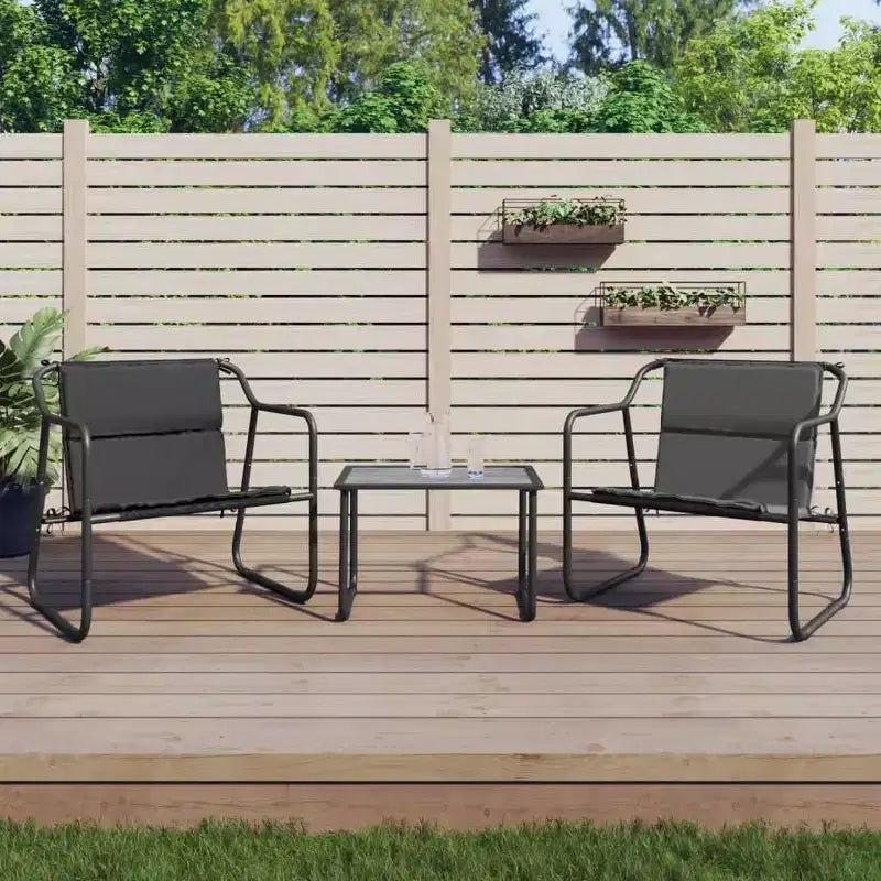 vidaXL Set da salotto da giardino in acciaio verniciato a polvere color antracite Standard Durevole
