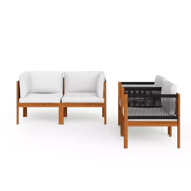 vidaXL Set da Salotto da Giardino Crema Legno massello di acacia Grande Set da Salotto da Giardino