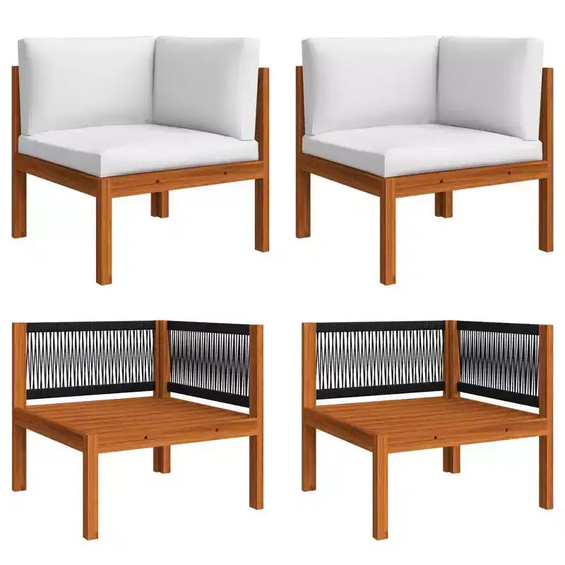 vidaXL Set da Salotto da Giardino Crema Legno massello di acacia Grande Set da Salotto da Giardino