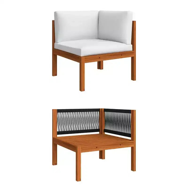 vidaXL Set da Salotto da Giardino Crema Legno massello di acacia Grande Set da Salotto da Giardino