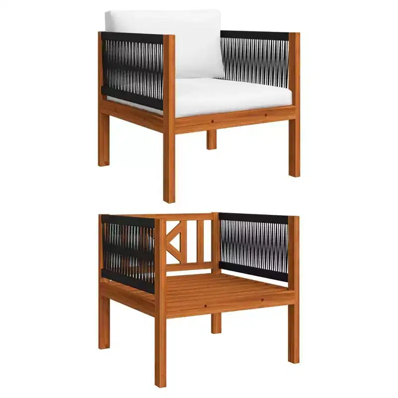 vidaXL Set da Salotto da Giardino Crema Legno massello di acacia Grande Set da Salotto da Giardino