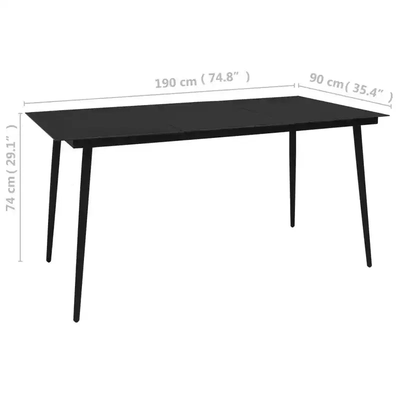 vidaXL Set da Pranzo da Giardino 7/9 Pezzi in Corda di Cotone e Acciaio Nero da Esterno