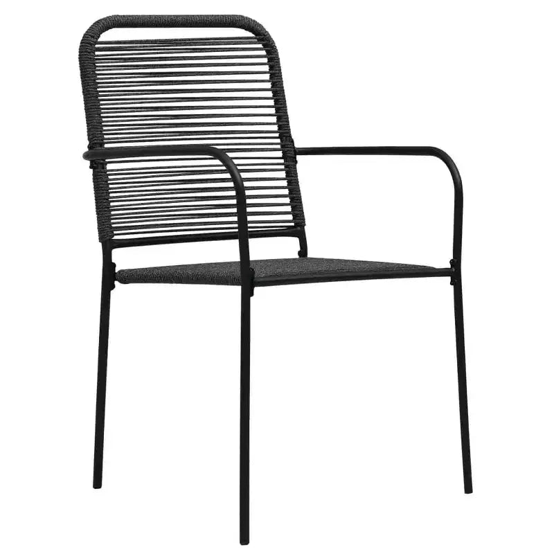 vidaXL Set da Pranzo da Giardino 7/9 Pezzi in Corda di Cotone e Acciaio Nero da Esterno
