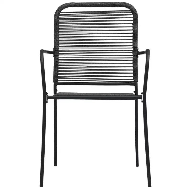vidaXL Set da Pranzo da Giardino 7/9 Pezzi in Corda di Cotone e Acciaio Nero da Esterno
