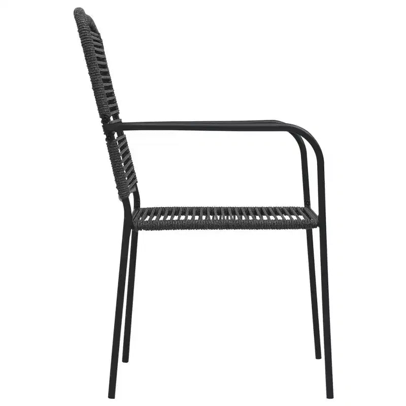 vidaXL Set da Pranzo da Giardino 7/9 Pezzi in Corda di Cotone e Acciaio Nero da Esterno