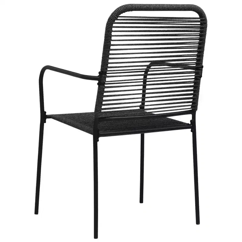 vidaXL Set da Pranzo da Giardino 7/9 Pezzi in Corda di Cotone e Acciaio Nero da Esterno