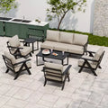 EAGLE PEAK Urban Slate 7 Piece Modern Outdoor Patio Furniture Set, Couch, Patio Chairs, Coffee Table, and Side Table