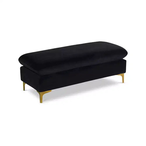 Meridian Furniture,Naomi Black Velvet Ottoman