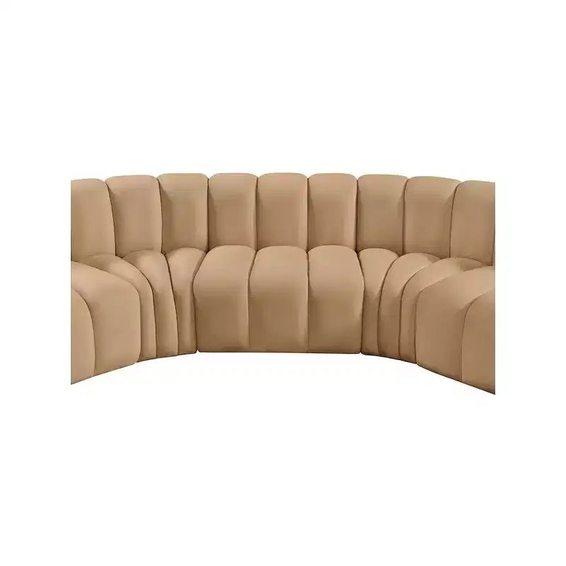 Divano Modulare Curvo 1 Posto, Velluto Marrone