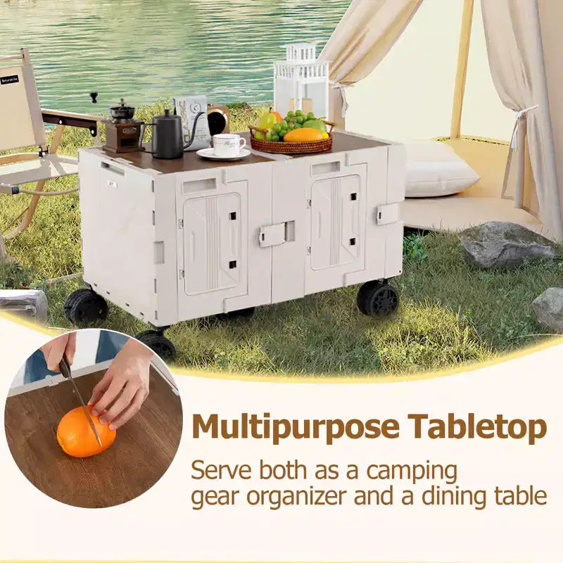 Carrello multiuso pieghevole a 2 ripiani (nero/rosa/bianco) con 5 ruote, uso singolo
