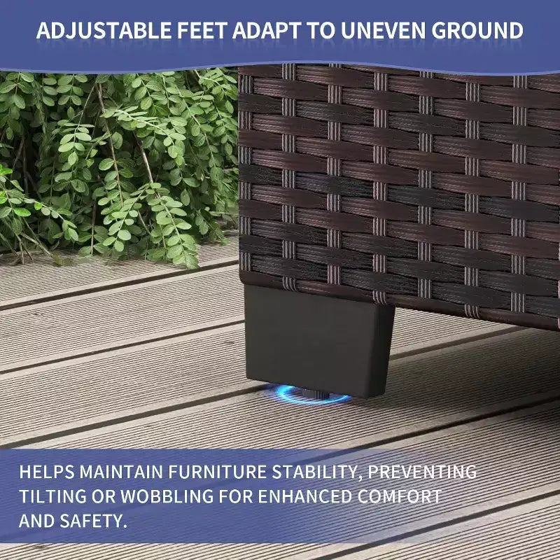 Set da patio 7 pezzi con tavolo da pranzo, divano modulare componibile, vimini resistente a tutte le intemperie