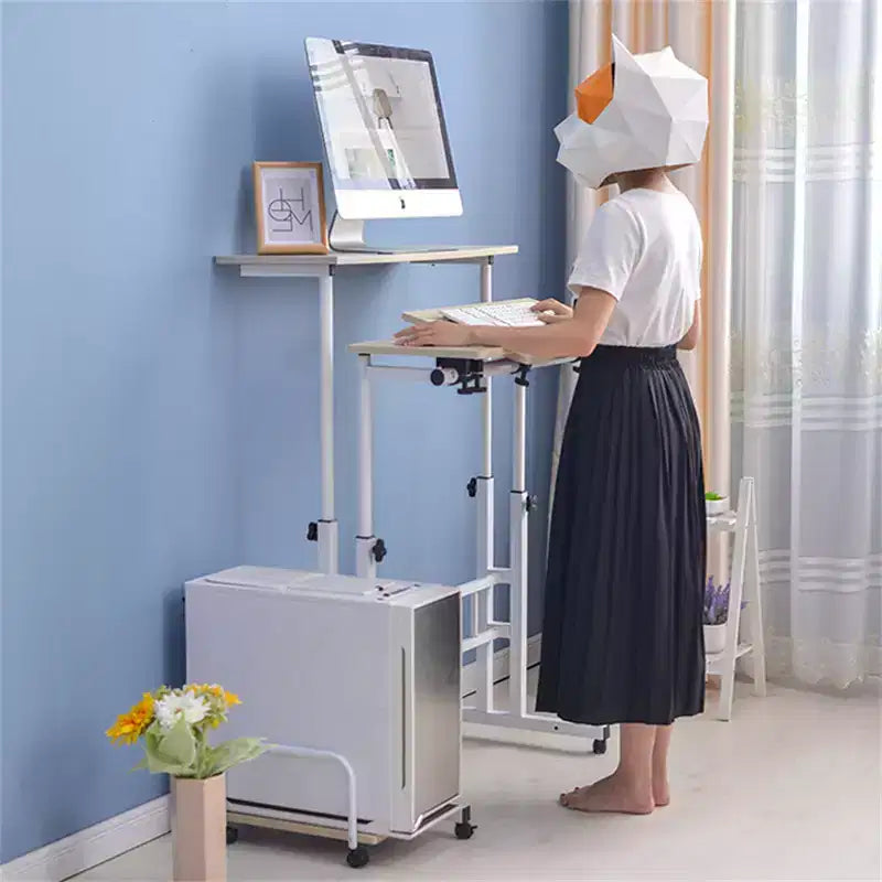 Scrivania con ruote regolabile in altezza, uso singolo, 80 cm