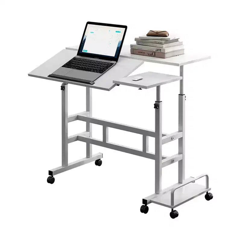 Scrivania con ruote regolabile in altezza, uso singolo, 80 cm