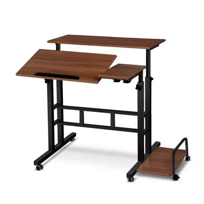 Scrivania con ruote regolabile in altezza, uso singolo, 80 cm