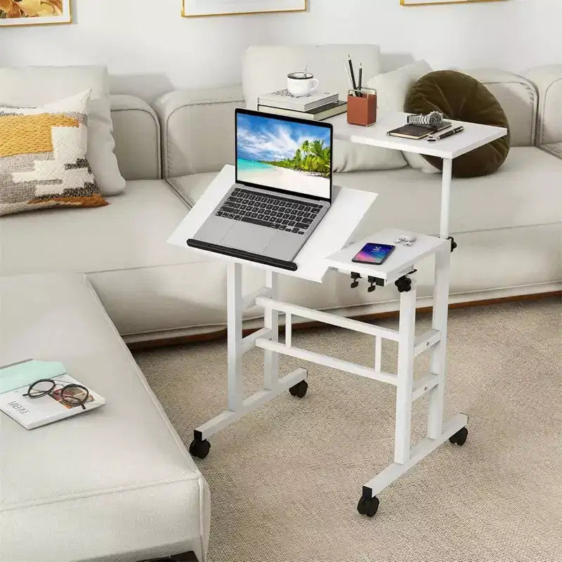 Scrivania con ruote regolabile in altezza, uso singolo, 80 cm
