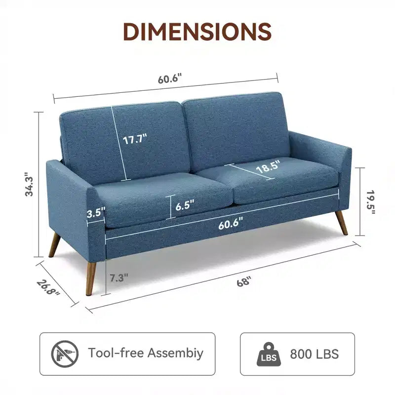 Divanetto a 2 Posti – Velluto a Coste e Lino, Verde / Bianco / Blu / Grigio