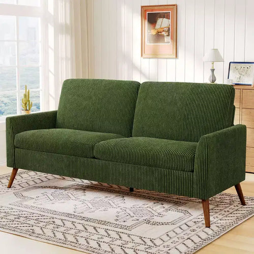 Dyonery Loveseat Sofa, Memory Foam Cushion with Tool-Free Setup, Mid-Century Modern Design for Small Spaces