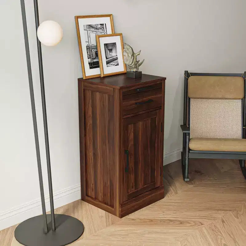 Mobile contenitore con cassetti bianco/noce/marrone noce – Stile Credenza