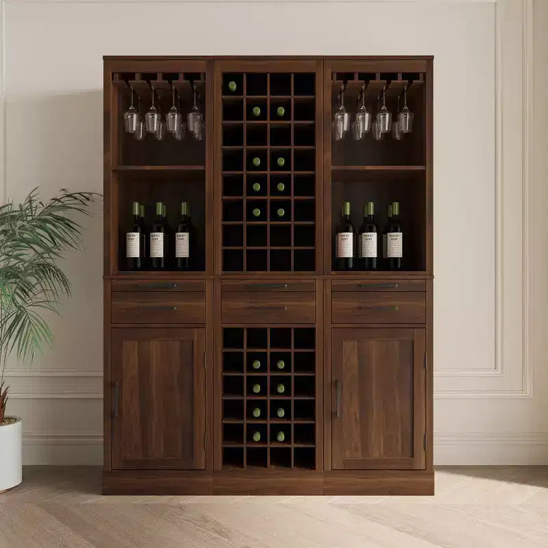 Mobile contenitore con cassetti bianco/noce/marrone noce – Stile Credenza