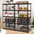 Scaffale in metallo a 5 ripiani nero opaco, 76,2 cm L x 30,5 cm P x 152,4 cm H