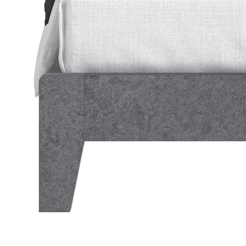 Letto matrimoniale Concrete Cool Grey con pannello e testiera, 2 posti letto