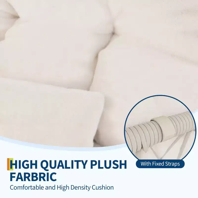 Poltrona reclinabile girevole beige, vimini rattan 360°, sedile singolo, per interni ed esterni