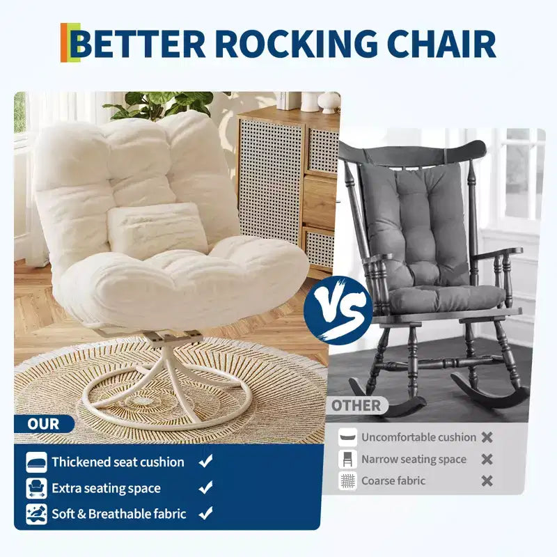 Poltrona reclinabile girevole beige, vimini rattan 360°, sedile singolo, per interni ed esterni
