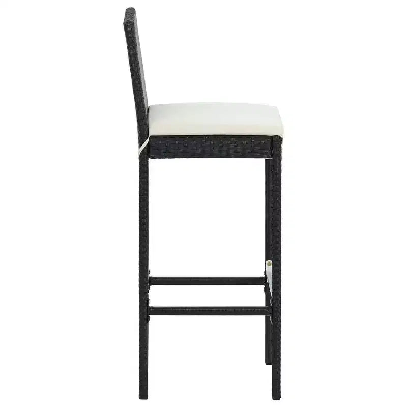 vidaXL Set Mobili da Bar da Giardino Tavolo e Sgabelli con Cuscini - 5 Pezzi Nero