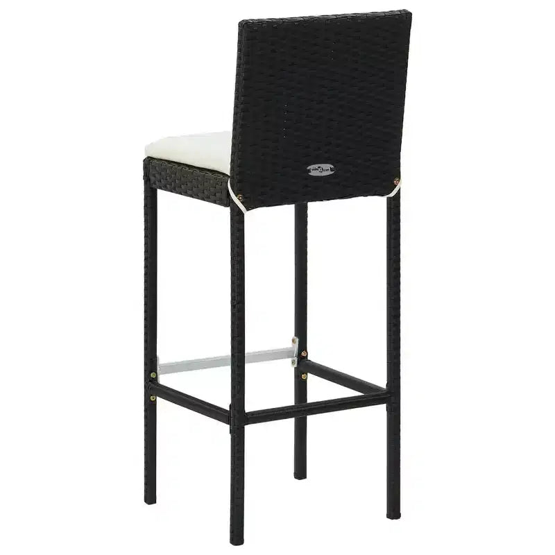 vidaXL Set Mobili da Bar da Giardino Tavolo e Sgabelli con Cuscini - 5 Pezzi Nero