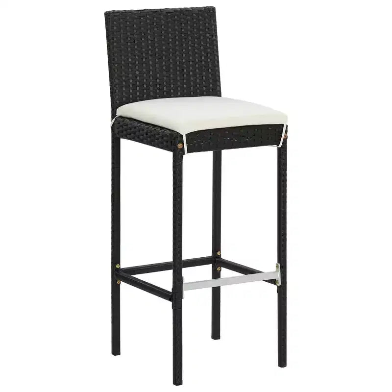 vidaXL Set Mobili da Bar da Giardino Tavolo e Sgabelli con Cuscini - 5 Pezzi Nero