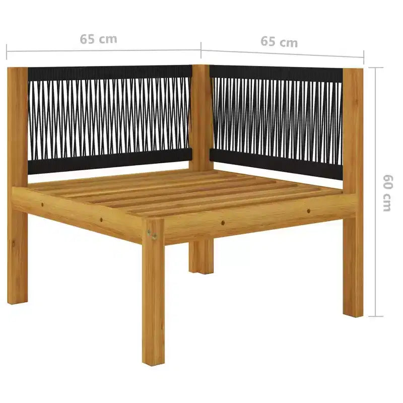 vidaXL Salotto da Giardino Sezionale con Cuscini in Legno Massello di Acacia