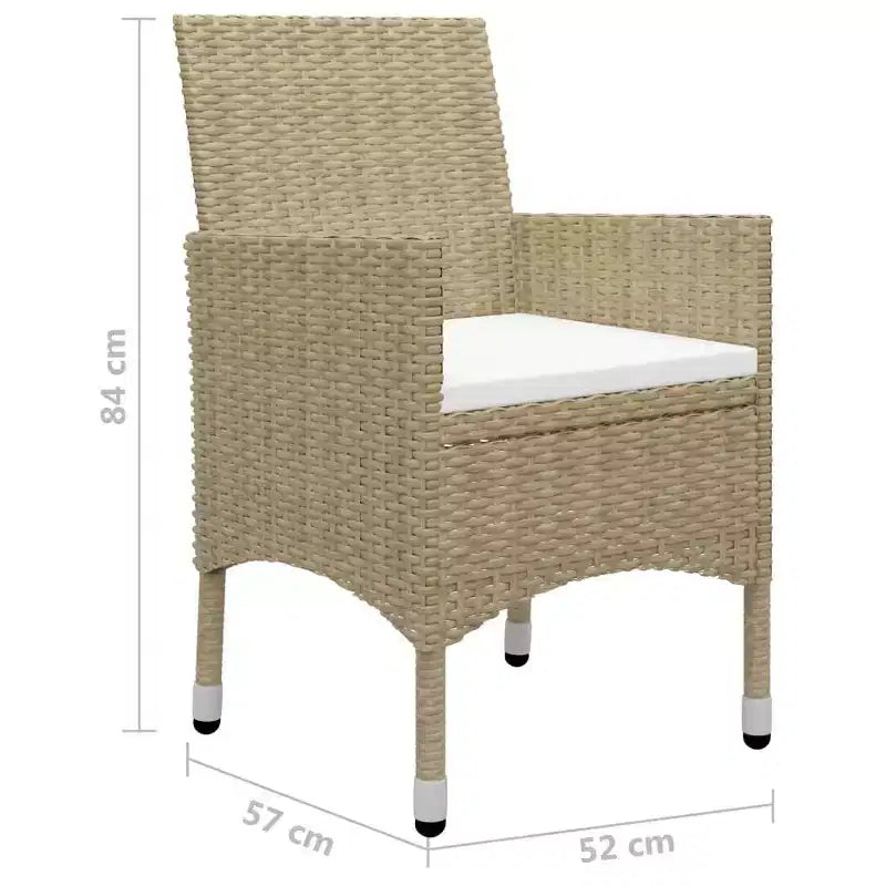 vidaXL Set da pranzo da giardino 3 pz Posti a sedere per esterni - Beige