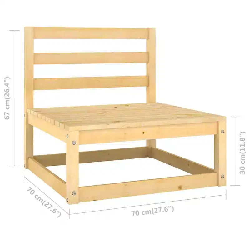 vidaXL Set salotto da giardino 8 pz con cuscini, legno massello di pino - Naturale Con cuscini