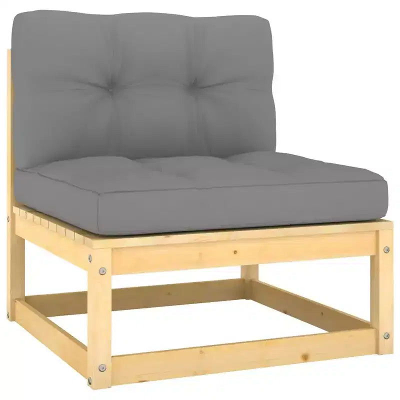 vidaXL Set divani da giardino legno naturale in legno massello di pino 8 pz Modulare