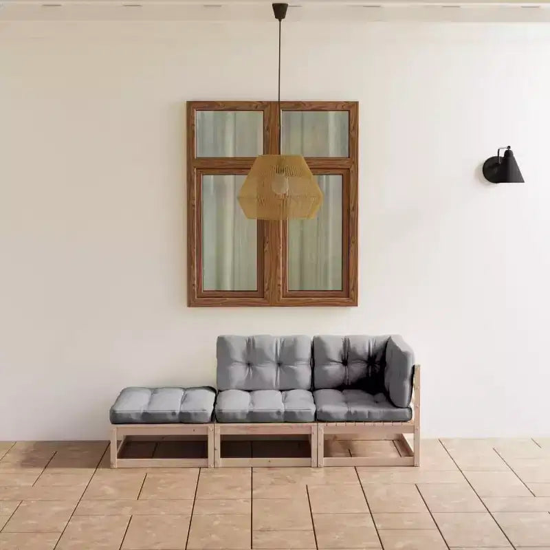 vidaXL Set di Mobili da Giardino Modulare Quadrato Moderno