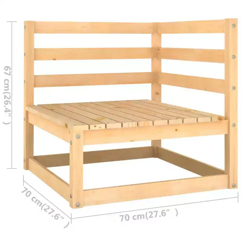 vidaXL Set Salotto in Legno di Pino Naturale, Cuscini Grigi